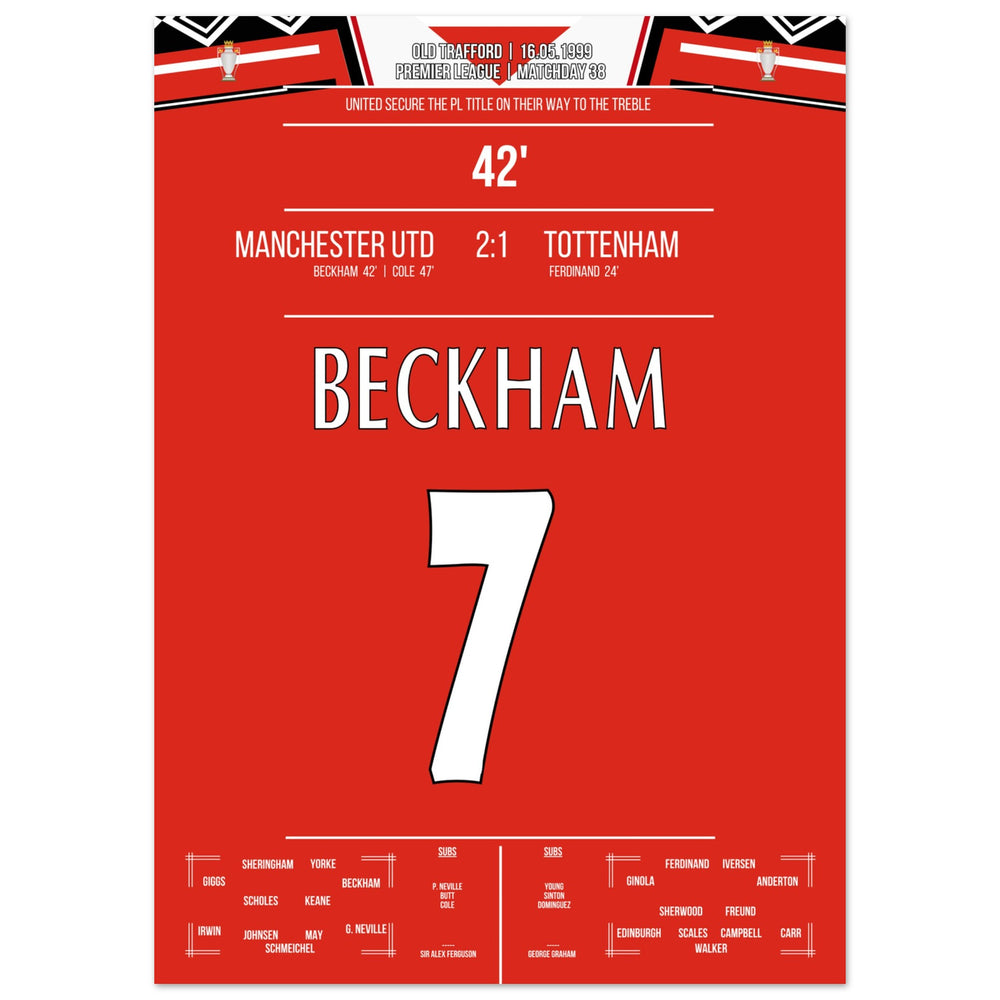 Le but de Beckham lors de la victoire en championnat en 1999