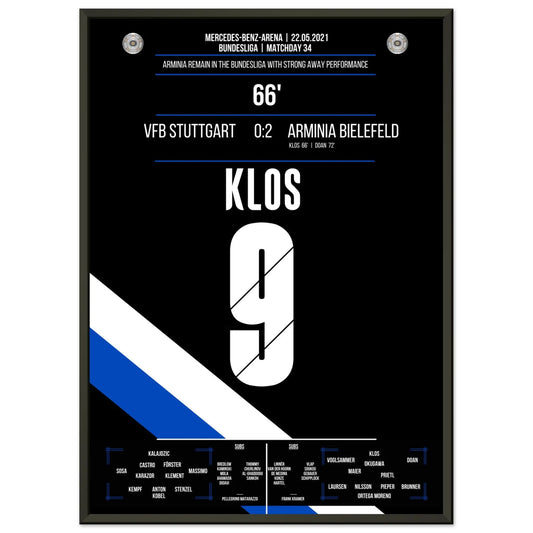 Bielefeld erkämpft den Klassenerhalt am letzten Spieltag in Stuttgart in 2021 50x70-cm-20x28-Schwarzer-Aluminiumrahmen