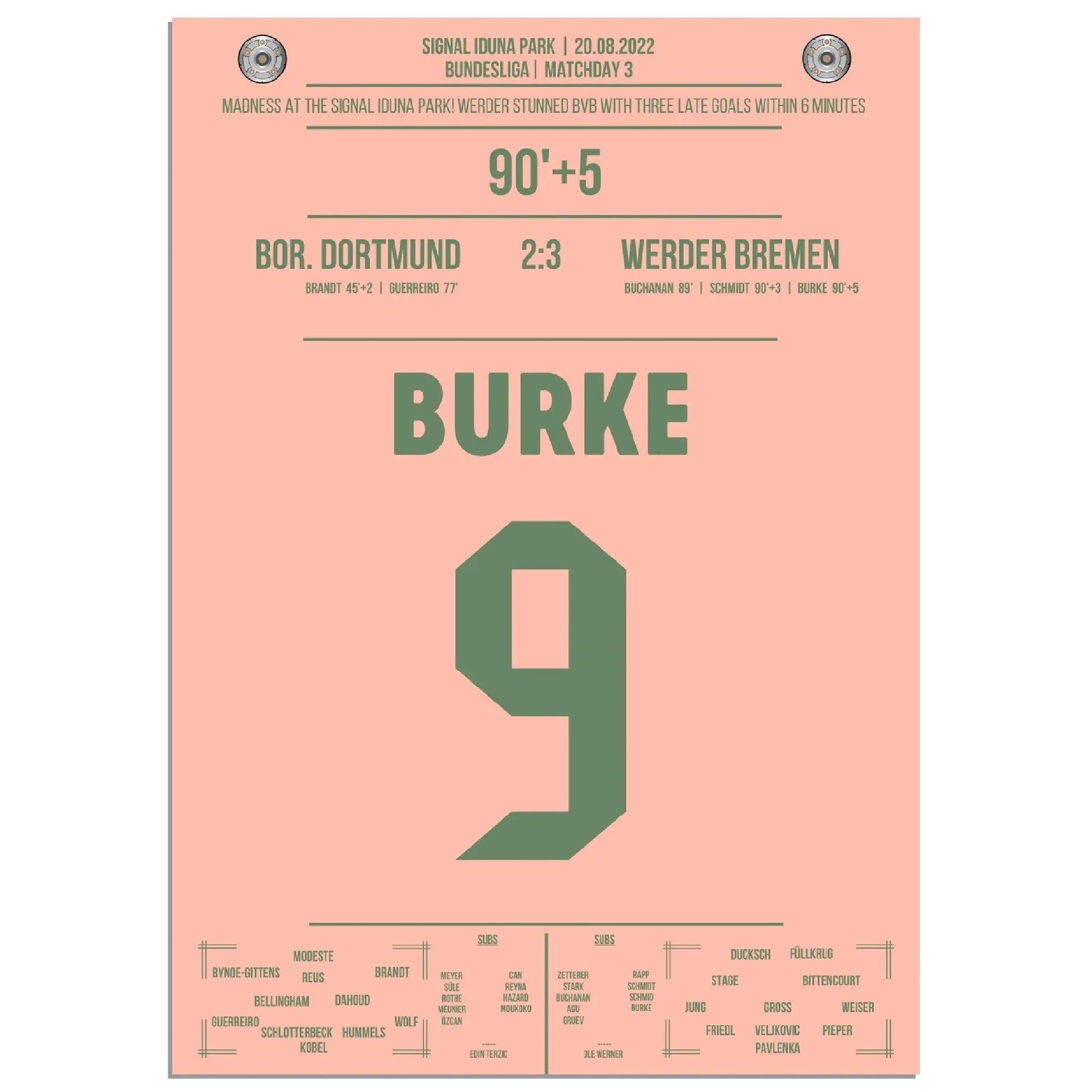 Burke krönt Bremen's irre Aufholjagd in Dortmund 2022 