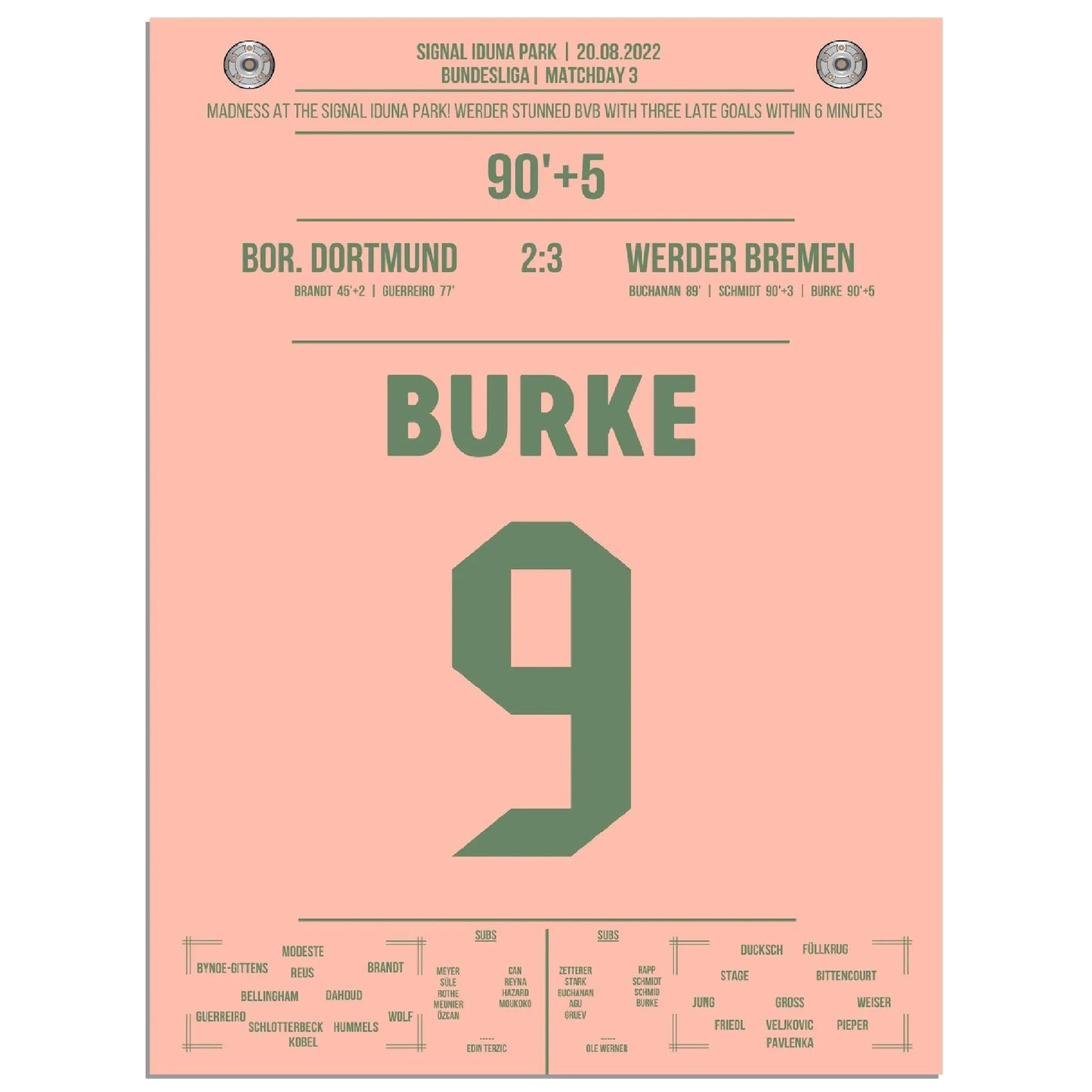 Burke krönt Bremen's irre Aufholjagd in Dortmund 2022 