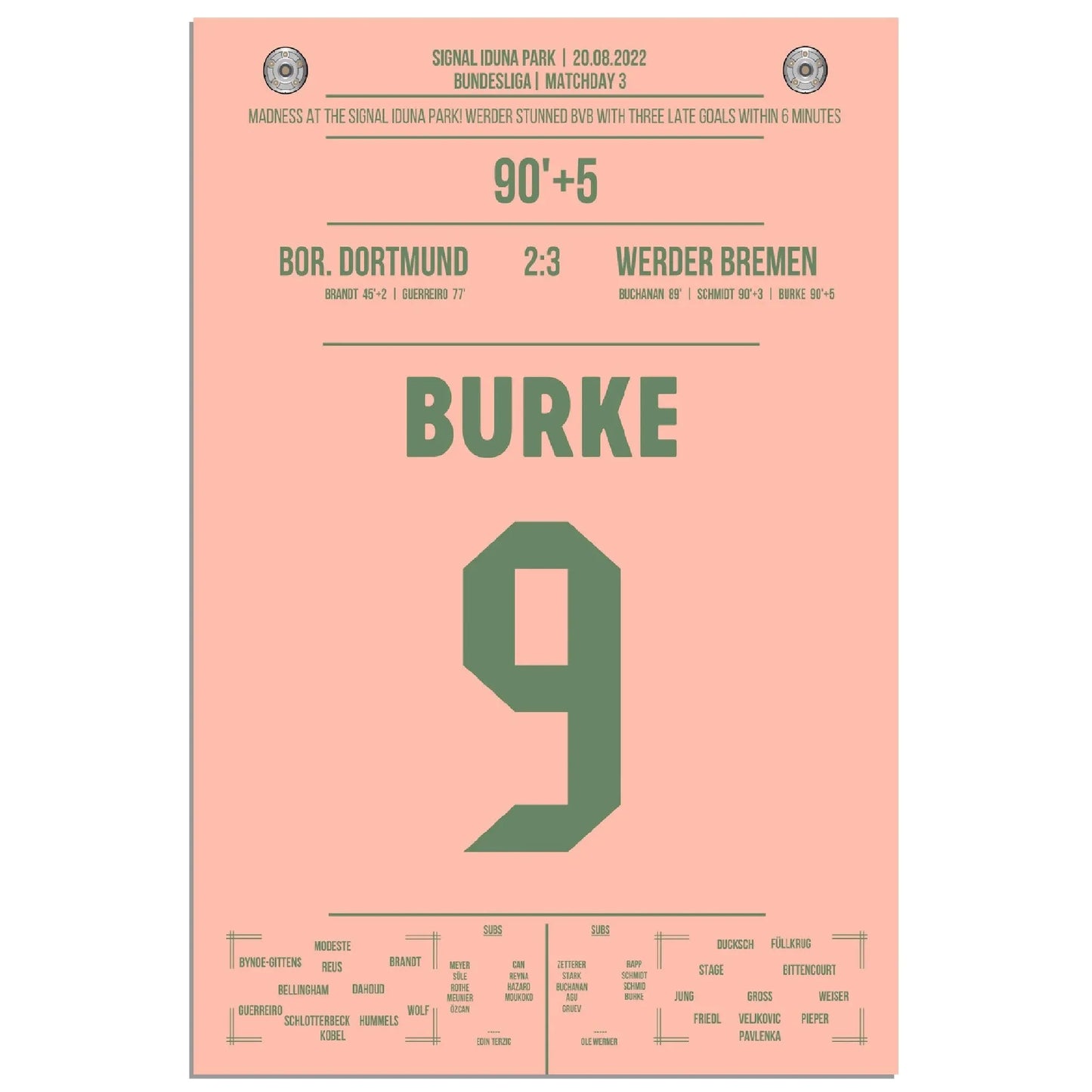 Burke krönt Bremen's irre Aufholjagd in Dortmund 2022 