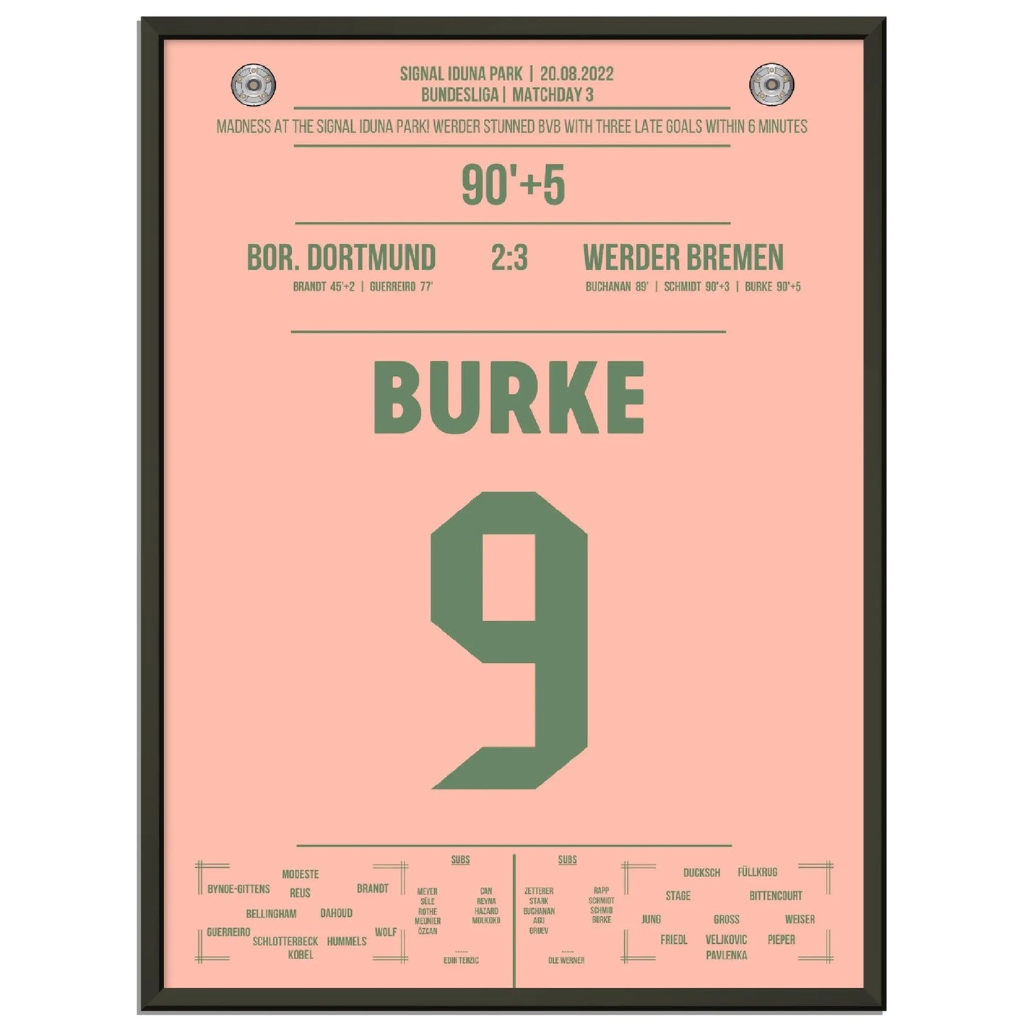 Burke krönt Bremen's irre Aufholjagd in Dortmund 2022 