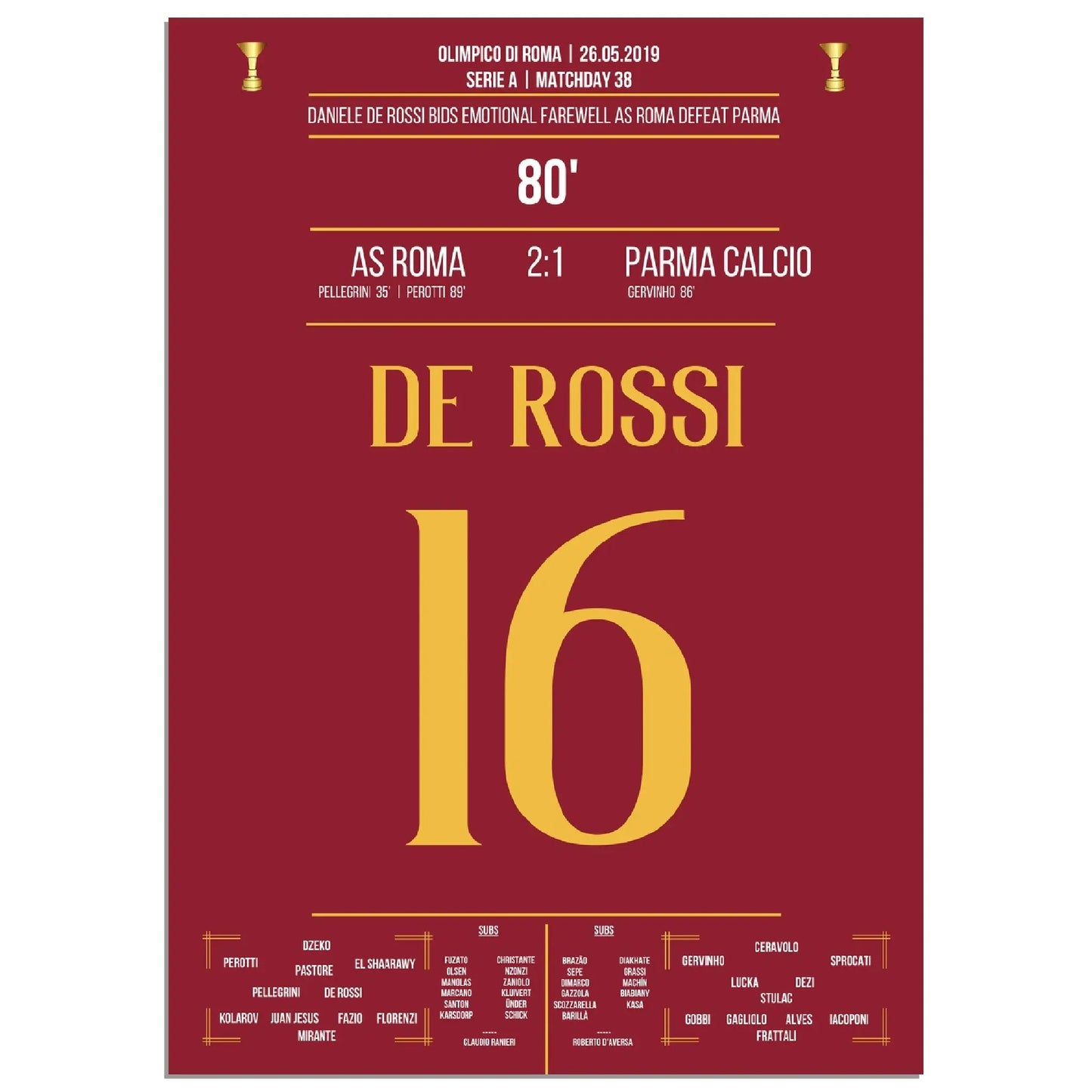 Der emotionale Abschied von Roma-Legende Daniele De Rossi 2019 