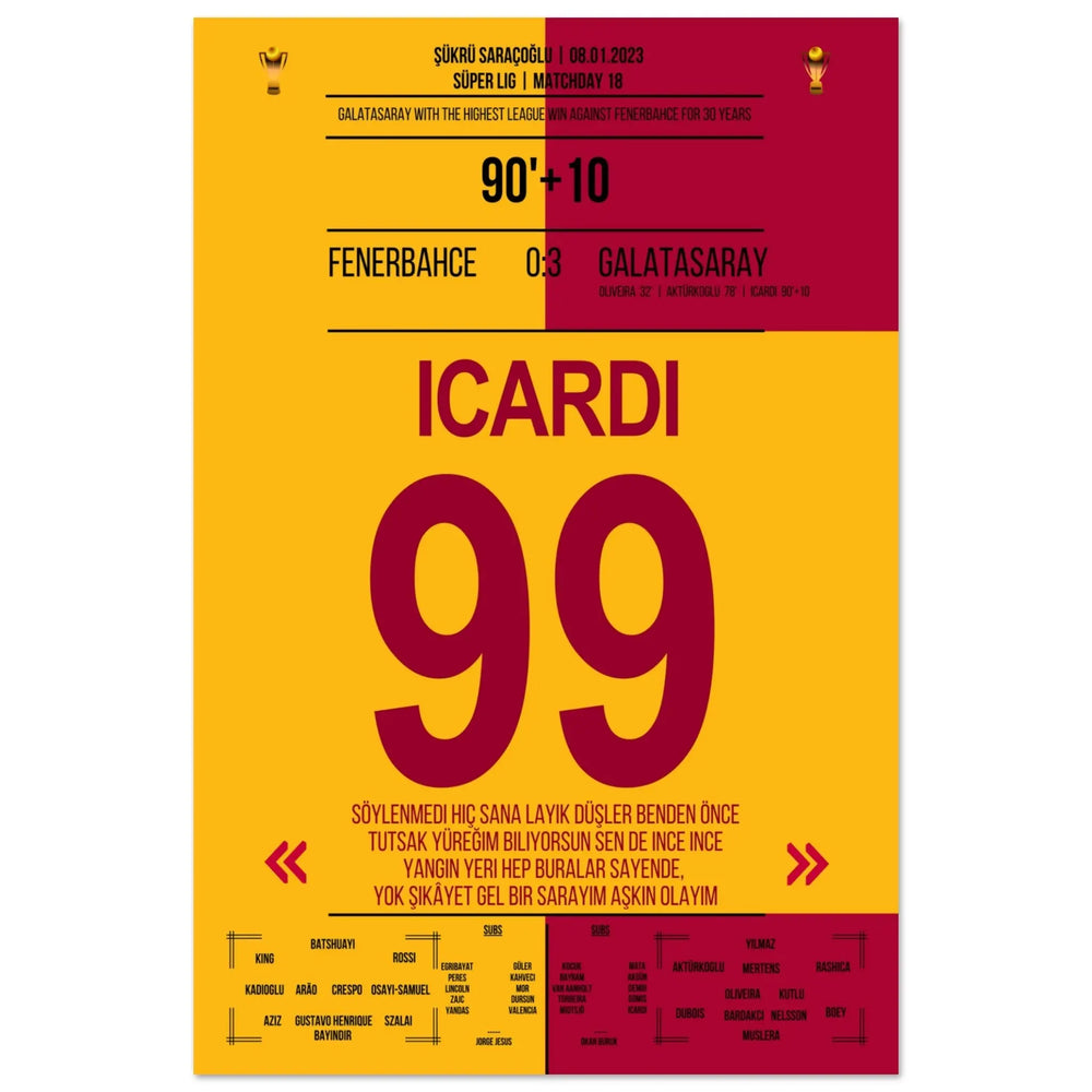 Galatasaray démonte Fenerbahçe dans son propre stade.
