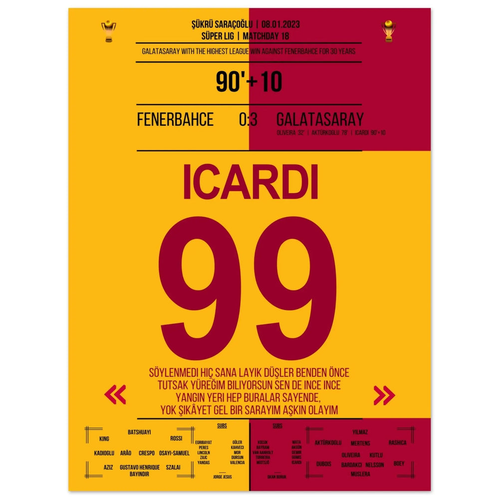 Galatasaray démonte Fenerbahçe dans son propre stade.