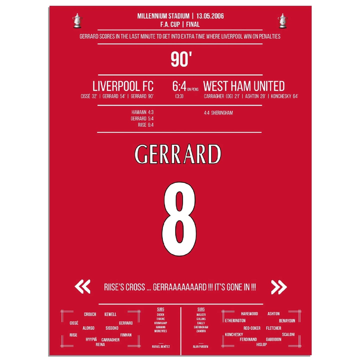 Gerrard rettet Liverpool in die Verlängerung im FA Cup Finale in 2006 gegen West Ham 