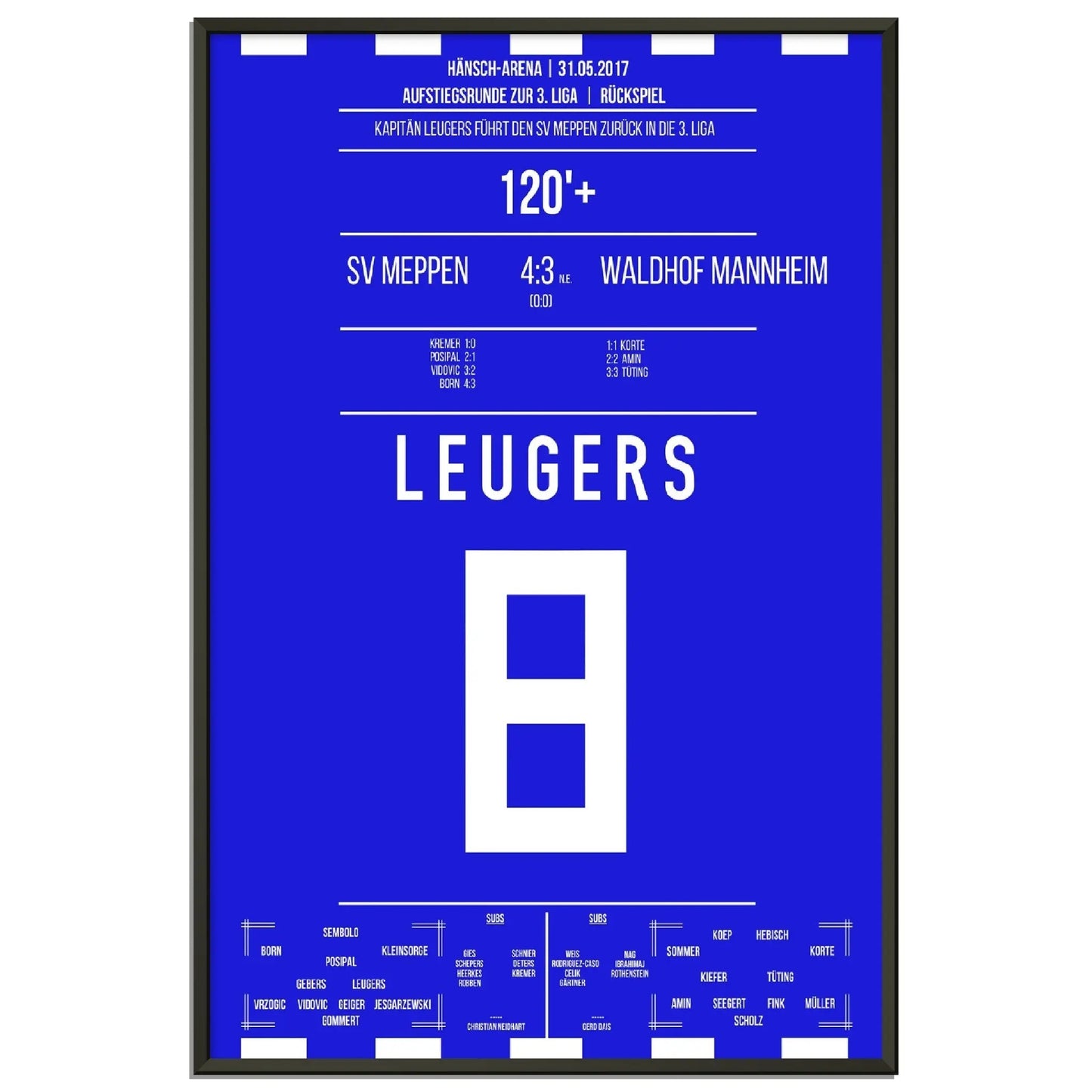 Kapitän-Leugers führt Meppen zurück in die 3. Liga 2017 