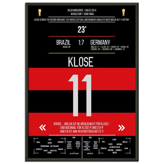 Kloses WM-Rekordtor im 7-1 Sieg Deutschland - Brasilien 2014 