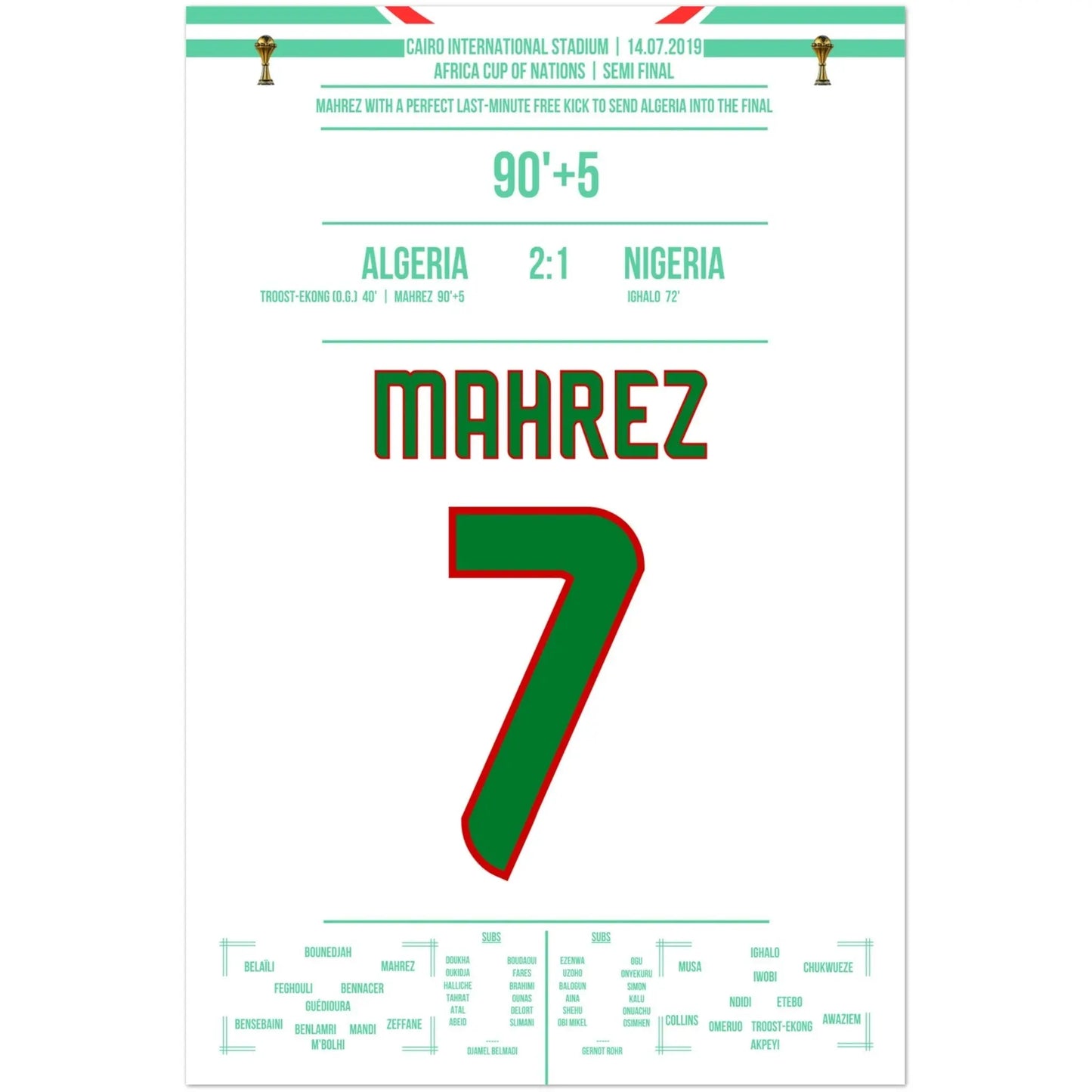 Mahrez Traum-Freistoß in der letzten Minute im Halbfinale des Afrika Cups 60x90-cm-24x36-Ohne-Rahmen