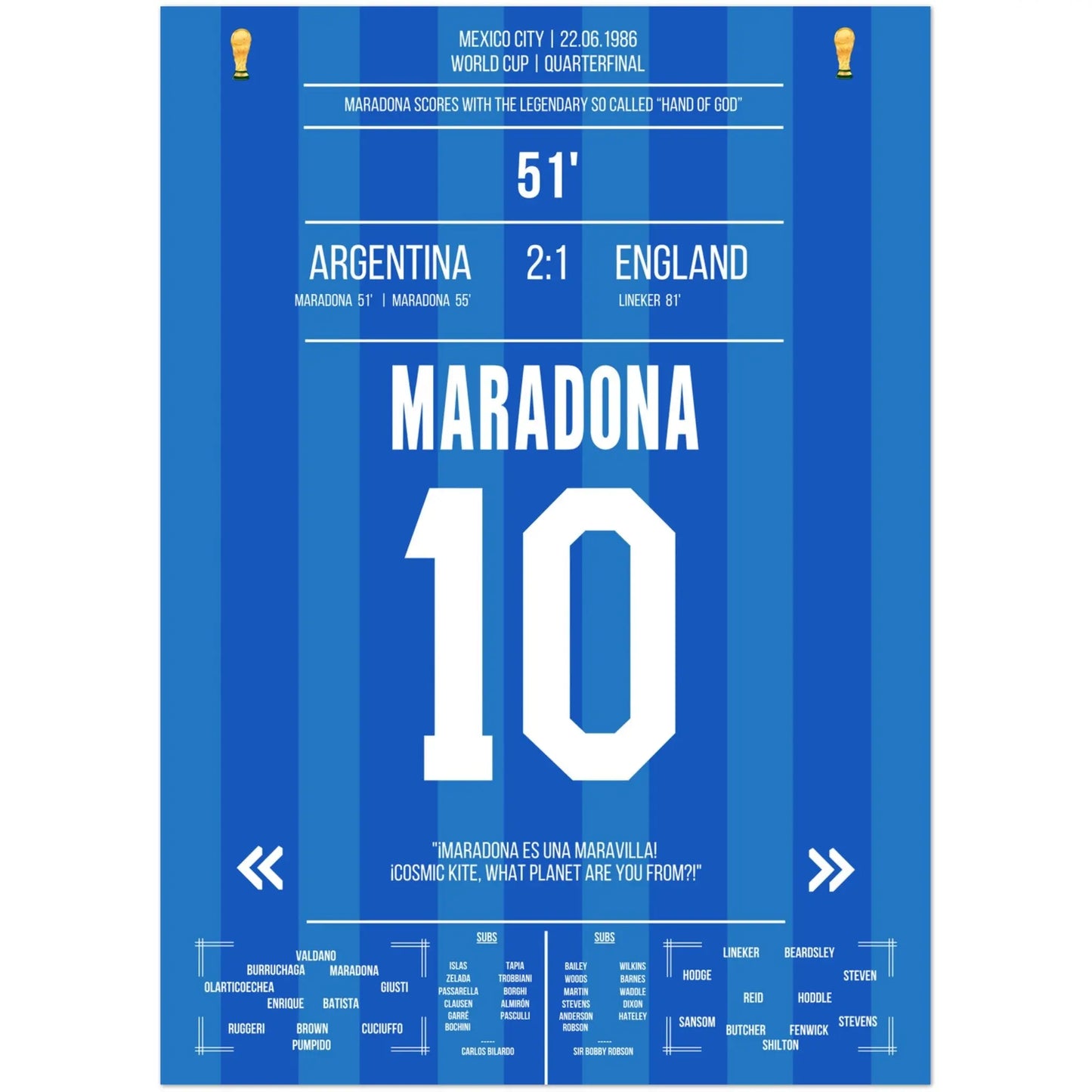 Maradonas "Hand Gottes" Tor WM 1986 Argentinien gegen England 