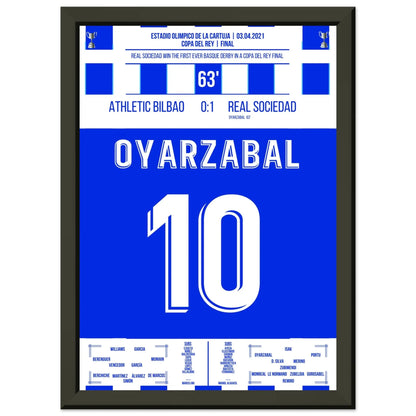 Oyarzabal entscheidet das Copa Del Rey Finale 2020 A4-21x29.7-cm-8x12-Schwarzer-Aluminiumrahmen