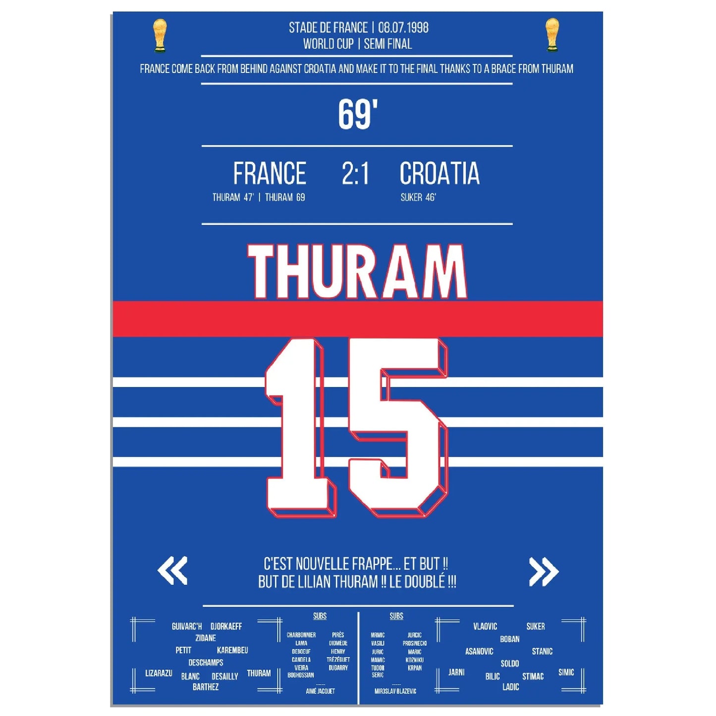 Thuram-Doppelpack führt Les Bleus ins WM-Finale 1998 