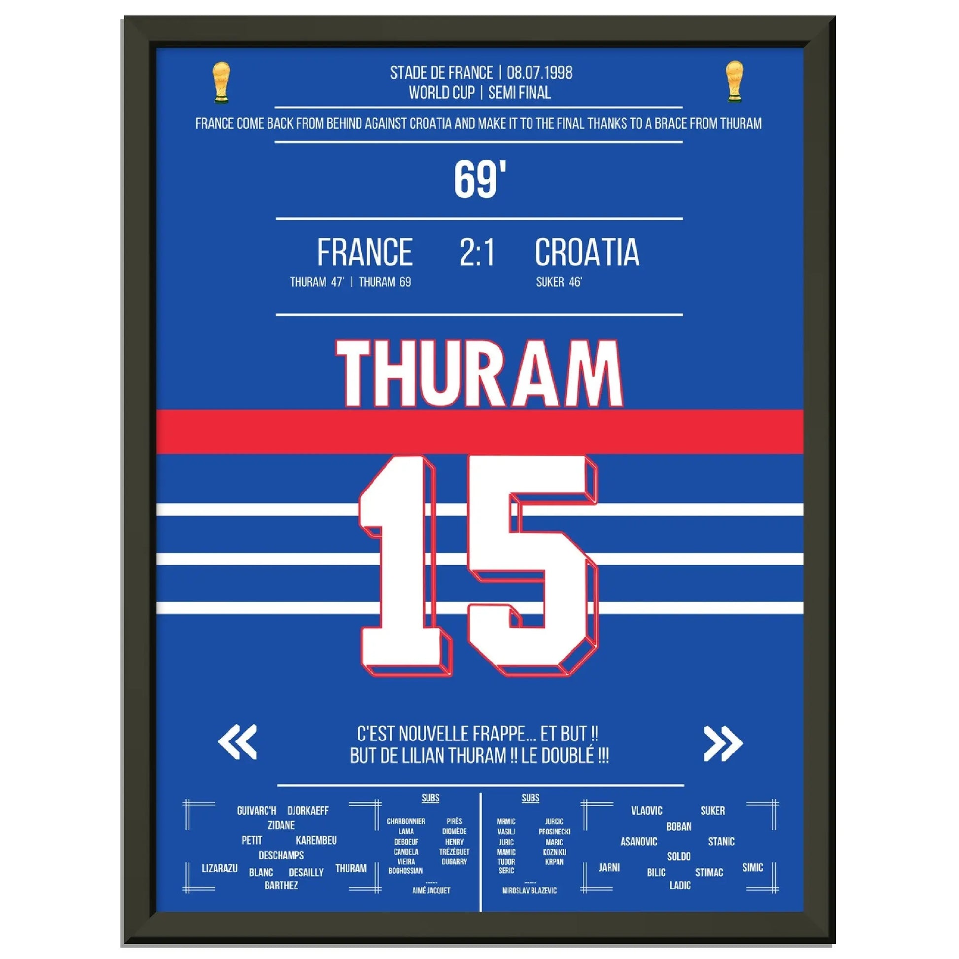 Thuram-Doppelpack führt Les Bleus ins WM-Finale 1998 