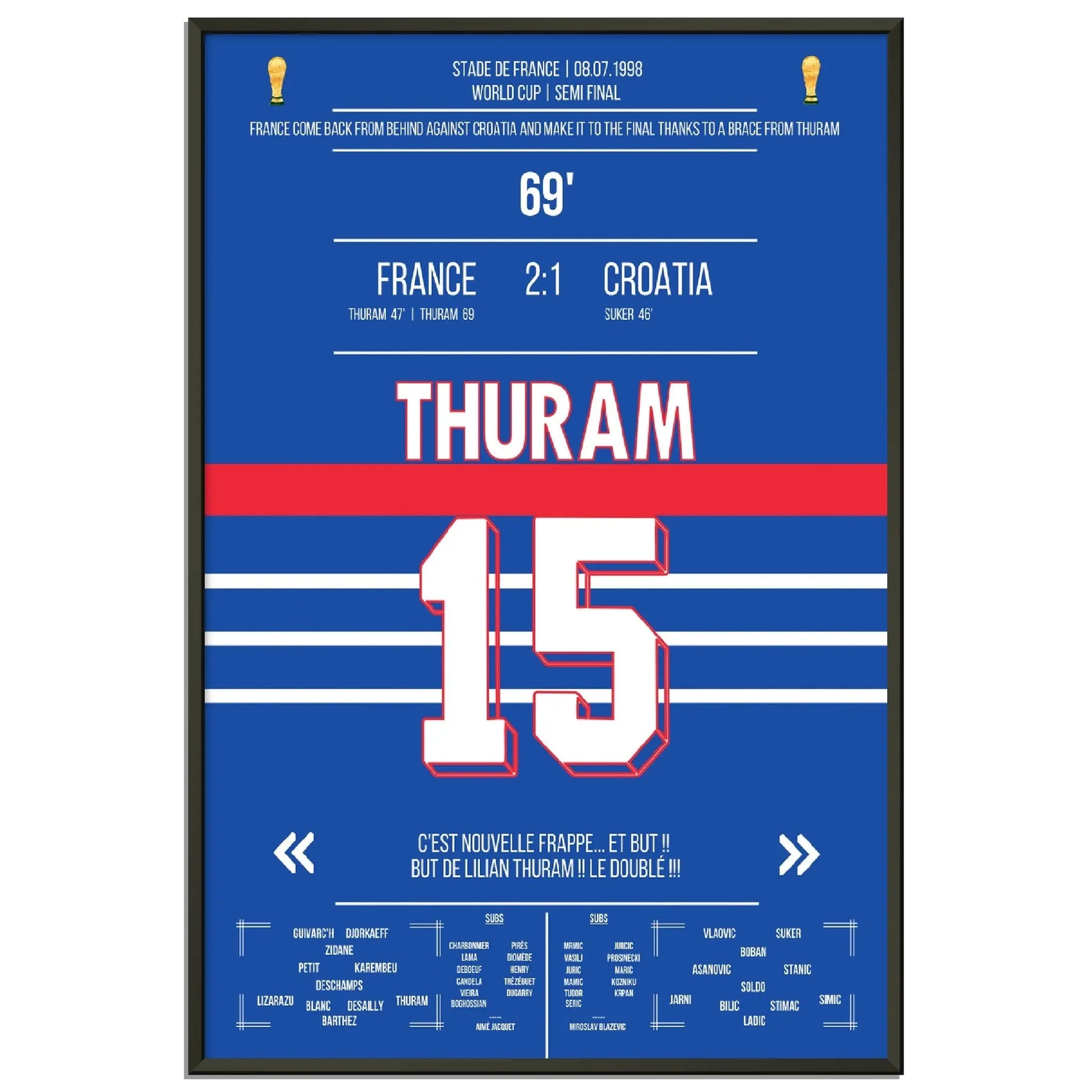 Thuram-Doppelpack führt Les Bleus ins WM-Finale 1998 