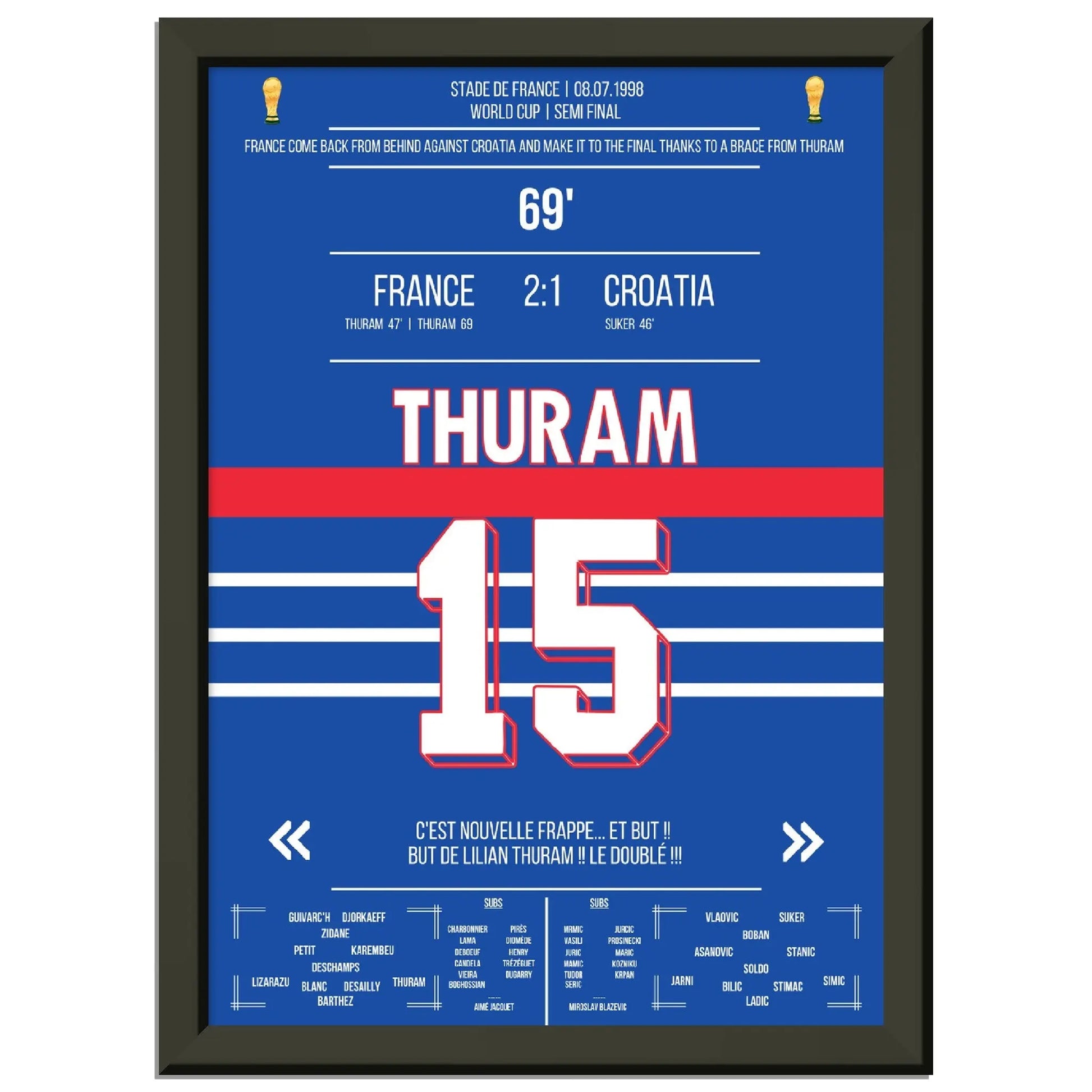 Thuram-Doppelpack führt Les Bleus ins WM-Finale 1998 