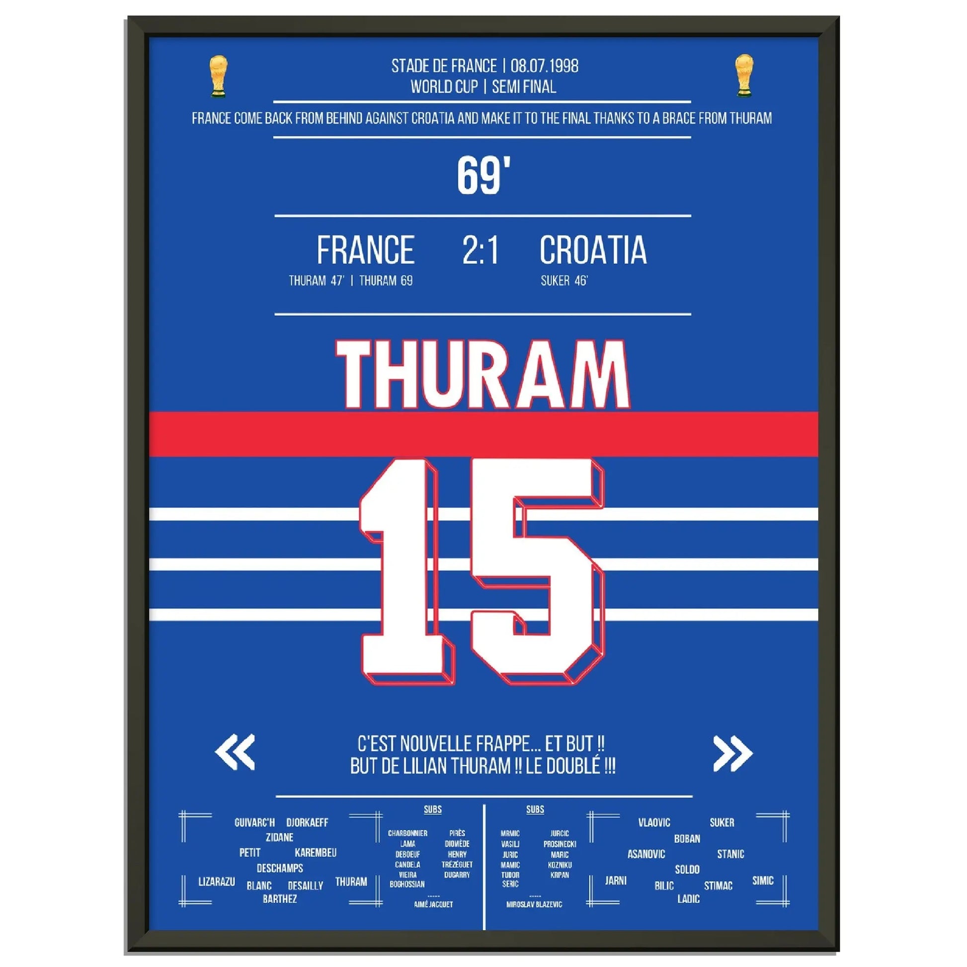 Thuram-Doppelpack führt Les Bleus ins WM-Finale 1998 