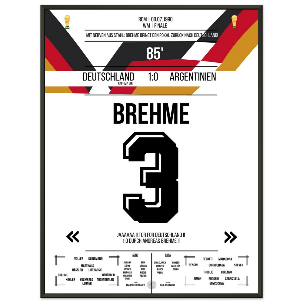 Le penalty de Brehme contre l'Argentine en finale de la Coupe du Monde 1990