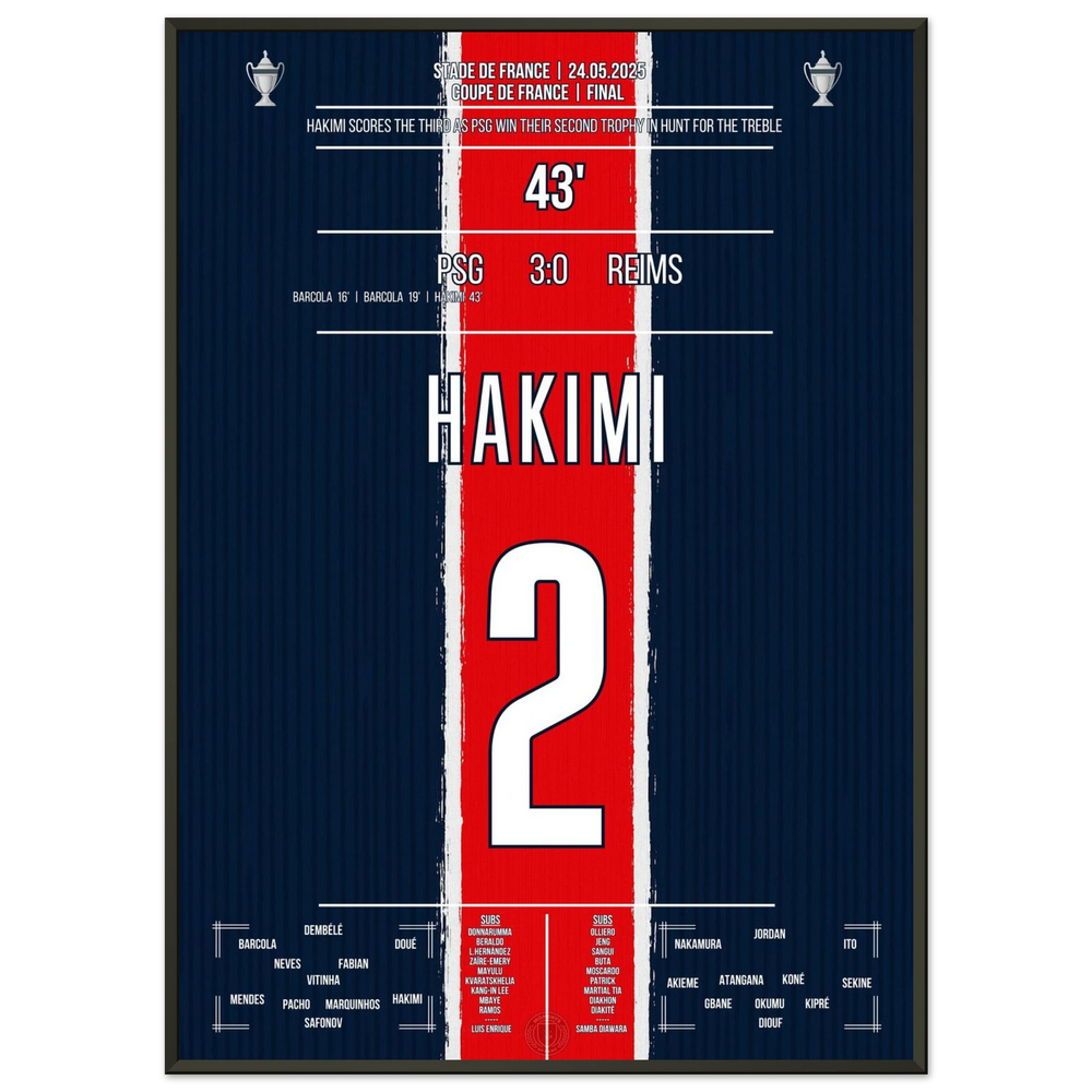 <tc>Hakimi marque et le PSG remporte également la Coupe de France





</tc>