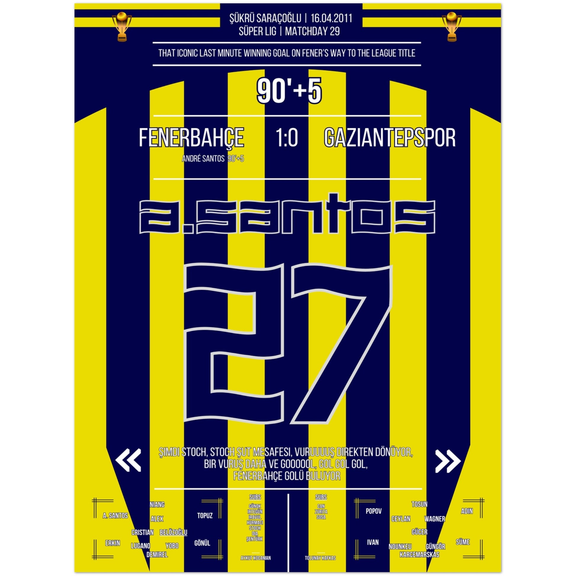 André Santos' bedeutsames Siegtor auf Fener's Weg zum Gewinn der Meisterschaft 30x40-cm-12x16-Premium-Semi-Glossy-Paper-Poster