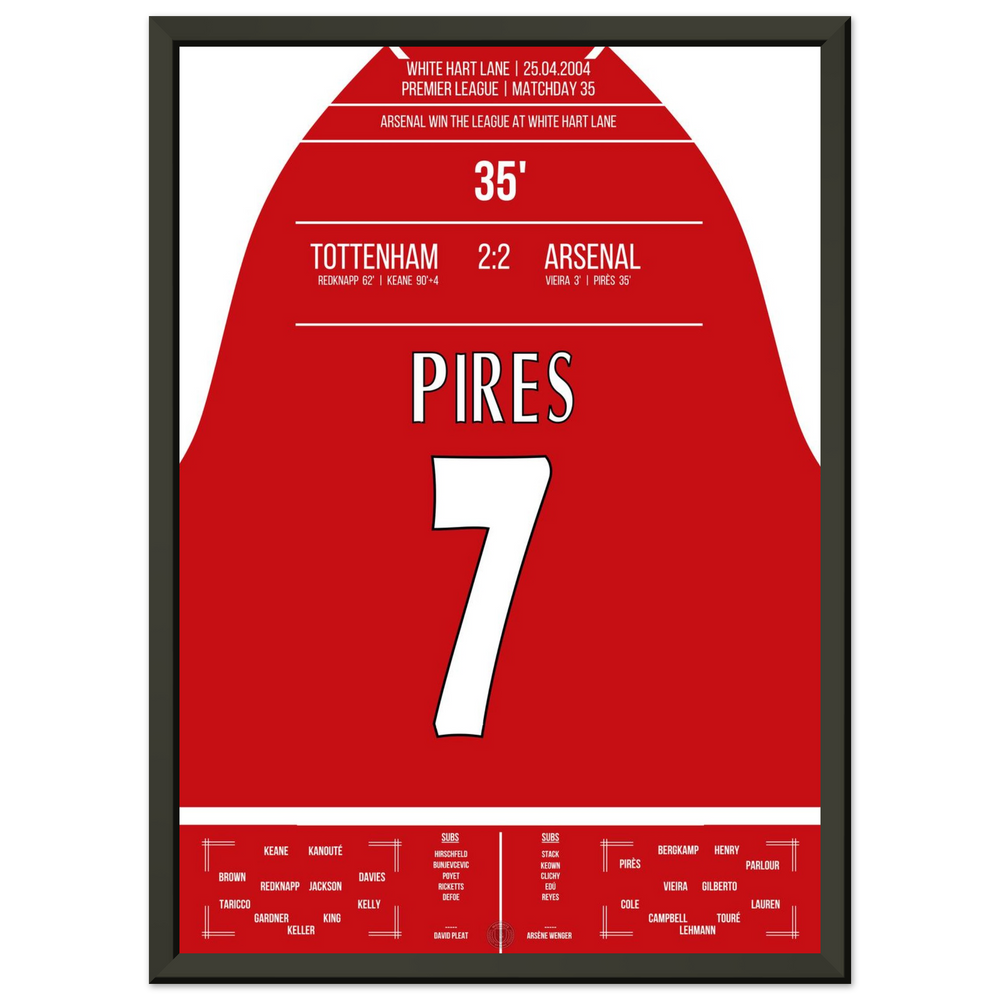Le but de Pires lors de la victoire du championnat à White Hart Lane en 2004