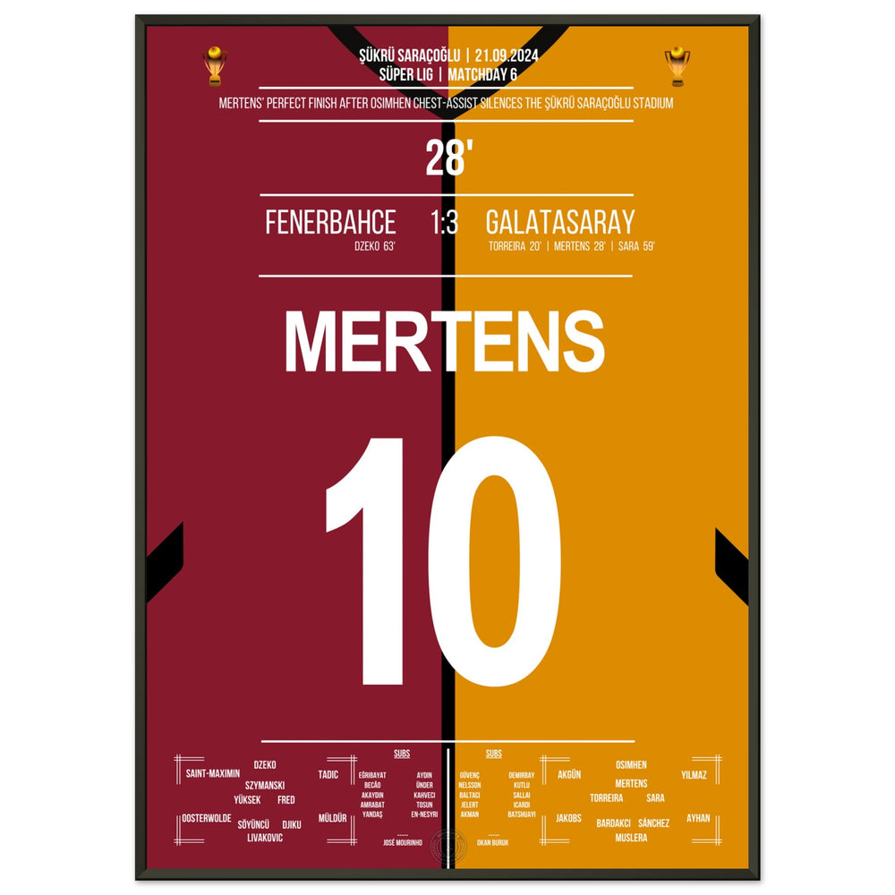 Le coup de tête de Mertens sur Livakovic lors de la victoire 3-1 à l'extérieur dans le derby contre Fener.