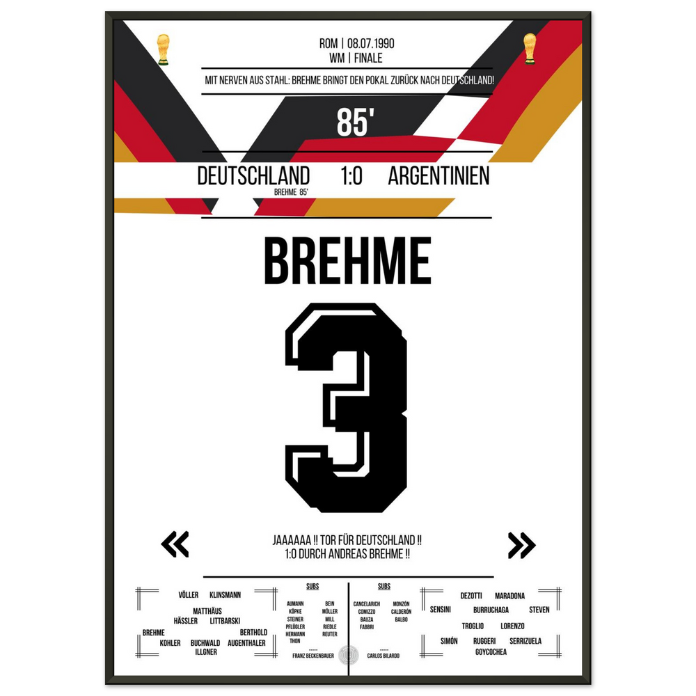 Le penalty de Brehme contre l'Argentine en finale de la Coupe du Monde 1990
