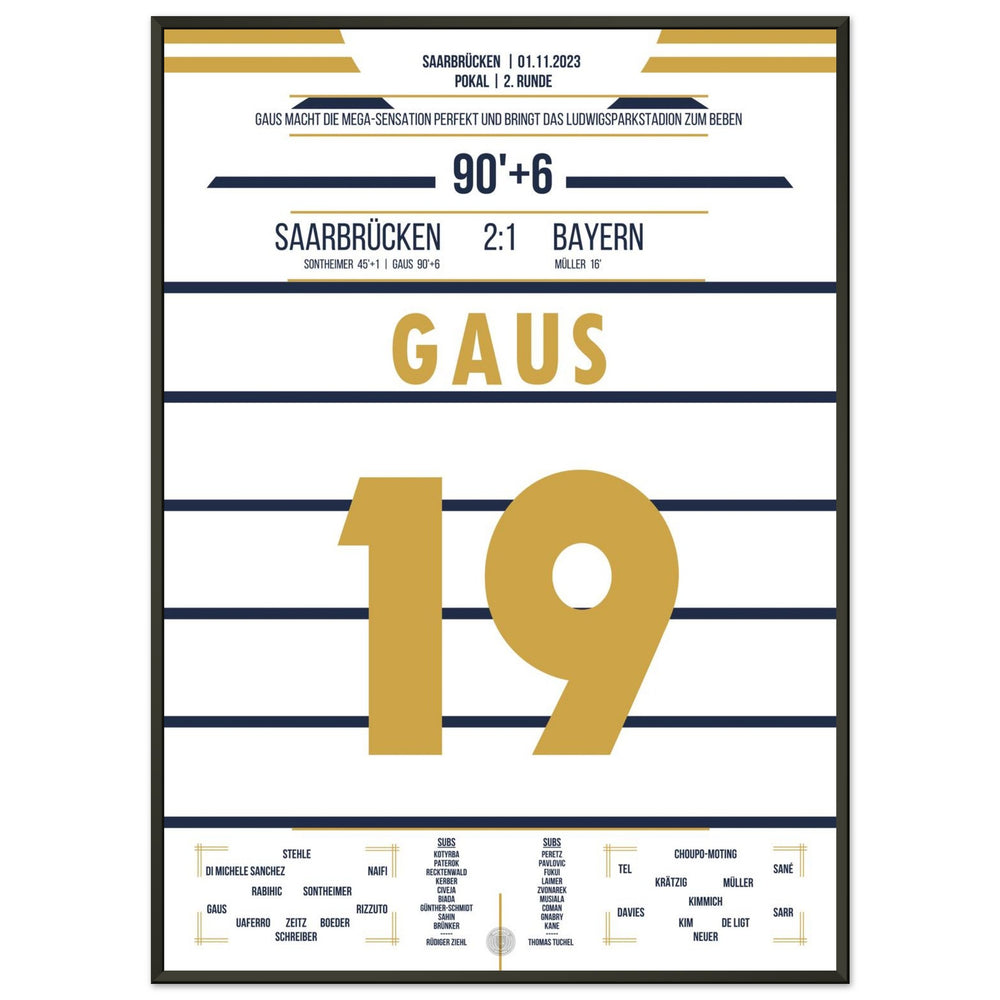 Sensation en Coupe à Sarrebruck - Gaus élimine <tc>Bayern</tc> de la Coupe