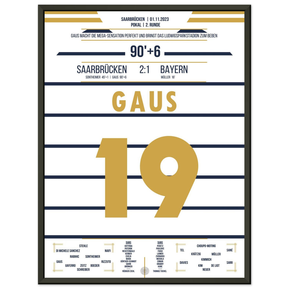 Sensation en Coupe à Sarrebruck - Gaus élimine <tc>Bayern</tc> de la Coupe