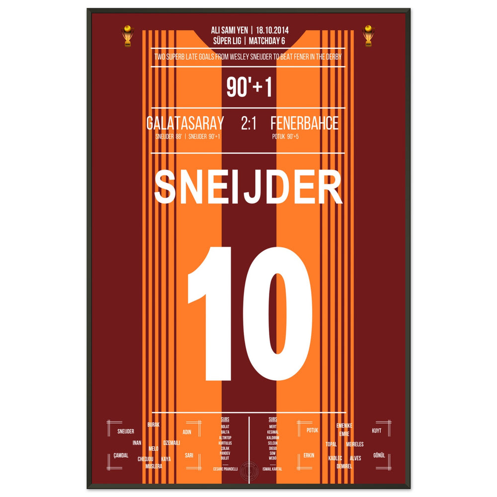 Sneijder décide le derby contre Fener avec deux buts de rêve en 2014.