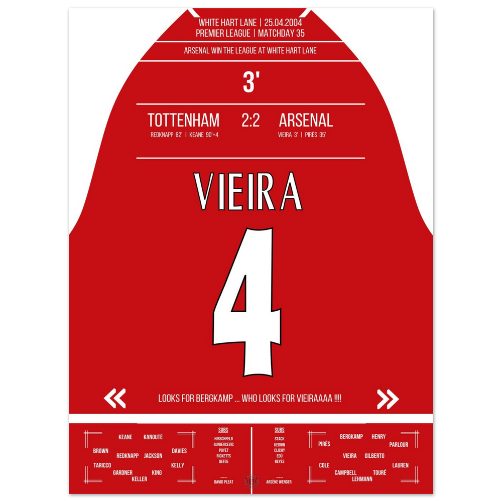 Le but de Vieira lors de la victoire du championnat à White Hart Lane en 2004