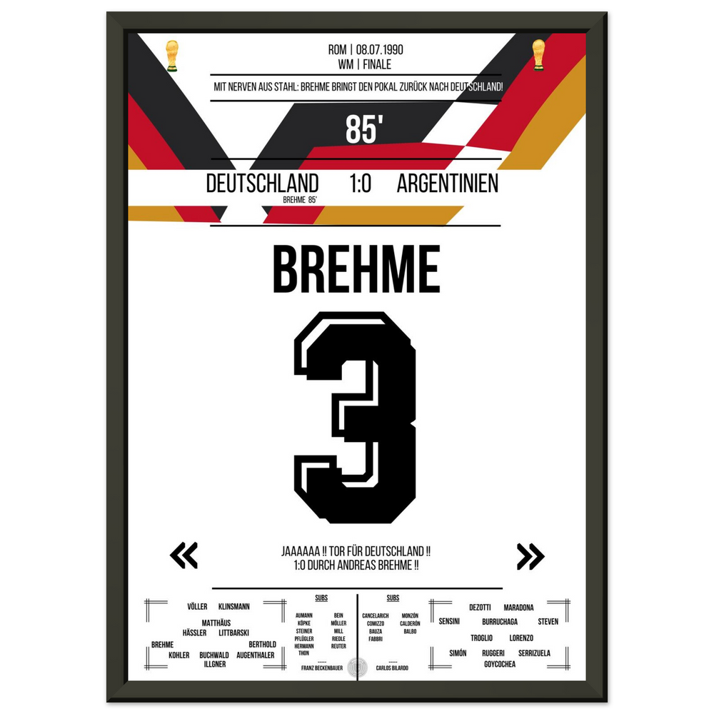 Le penalty de Brehme contre l'Argentine en finale de la Coupe du Monde 1990