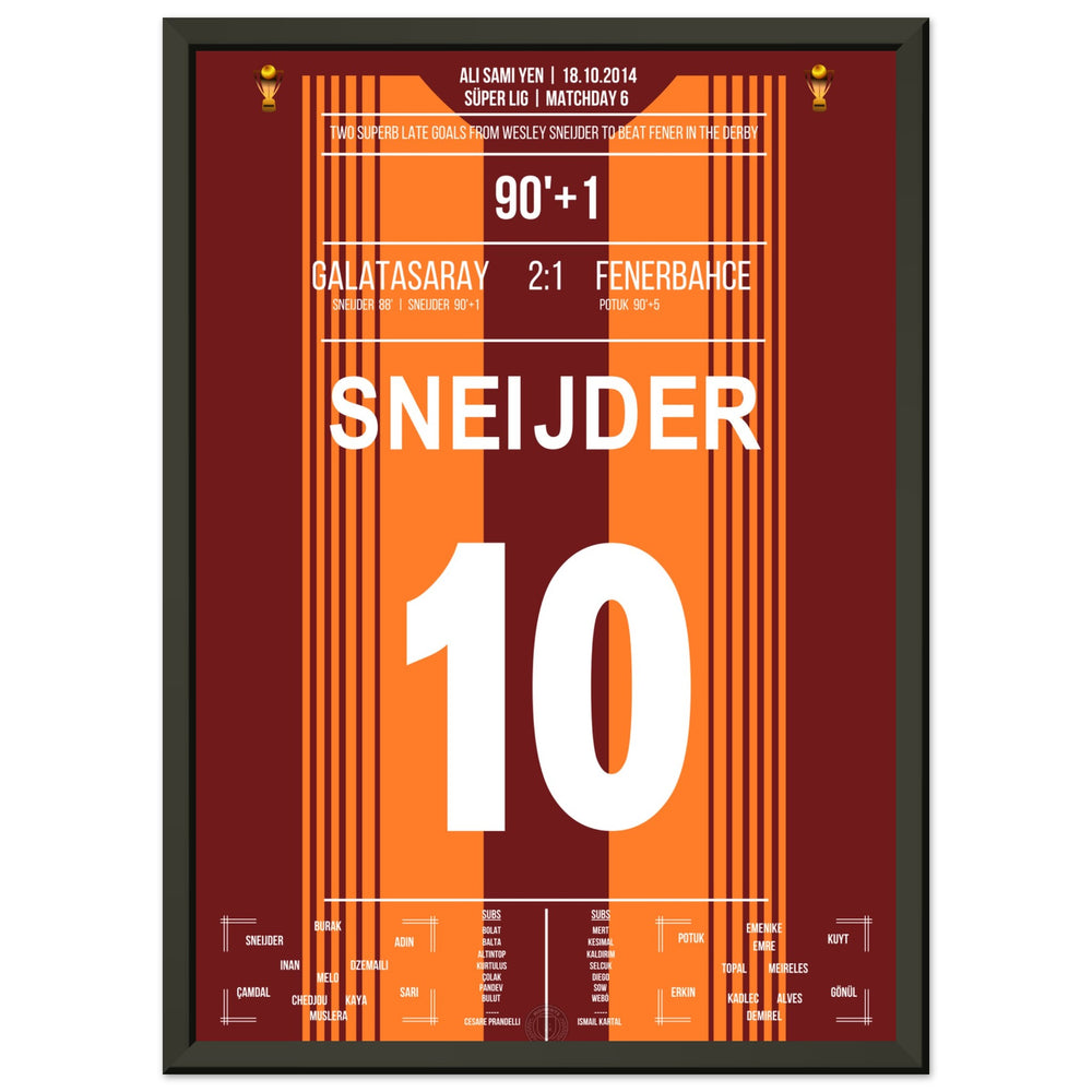 Sneijder décide le derby contre Fener avec deux buts de rêve en 2014.