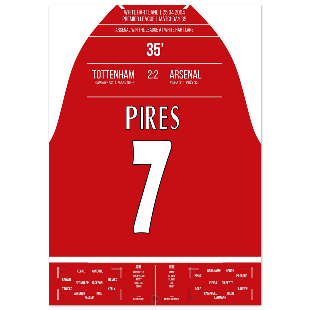 Le but de Pires lors de la victoire du championnat à White Hart Lane en 2004