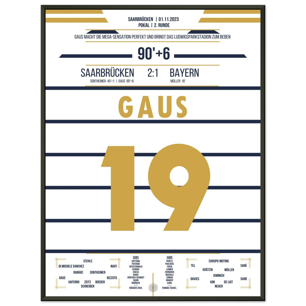 Sensation en Coupe à Sarrebruck - Gaus élimine <tc>Bayern</tc> de la Coupe