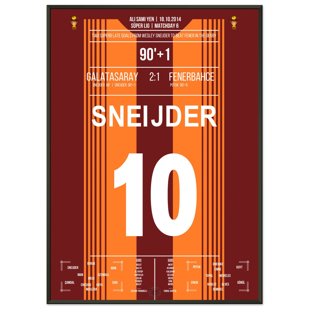 Sneijder décide le derby contre Fener avec deux buts de rêve en 2014.