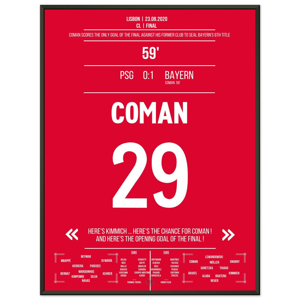 Coman heads <tc>Bayern</tc> to victory in the final against Paris