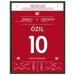 Mesut Özil Masterclass gegen Leicester in 2018 45x60-cm-18x24-Schwarzer-Aluminiumrahmen