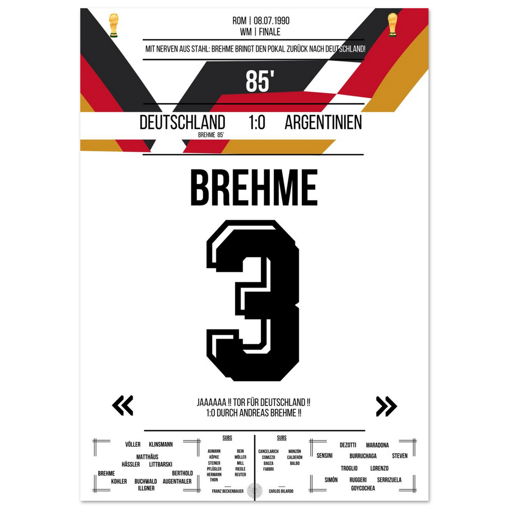 Le penalty de Brehme contre l'Argentine en finale de la Coupe du Monde 1990