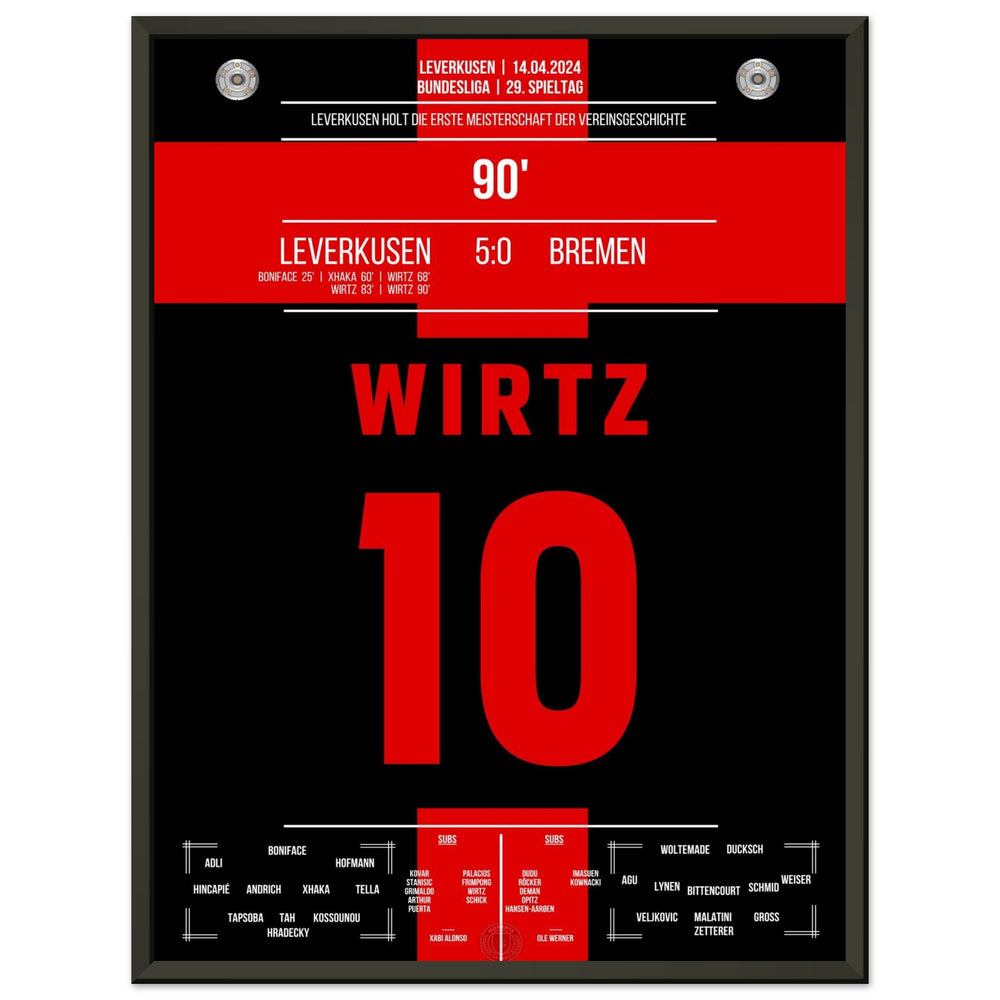 Leverkusen secures the first championship title in the club's history.