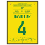 David Luiz Freistoß-Tor gegen Kolumbien bei der WM 2014 50x70-cm-20x28-Schwarzer-Aluminiumrahmen