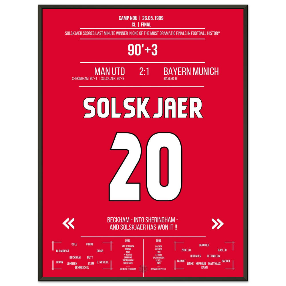 Solskjaer marque lors du comeback le plus mémorable de l'histoire en finale 1999 contre <tc>Bayern</tc>