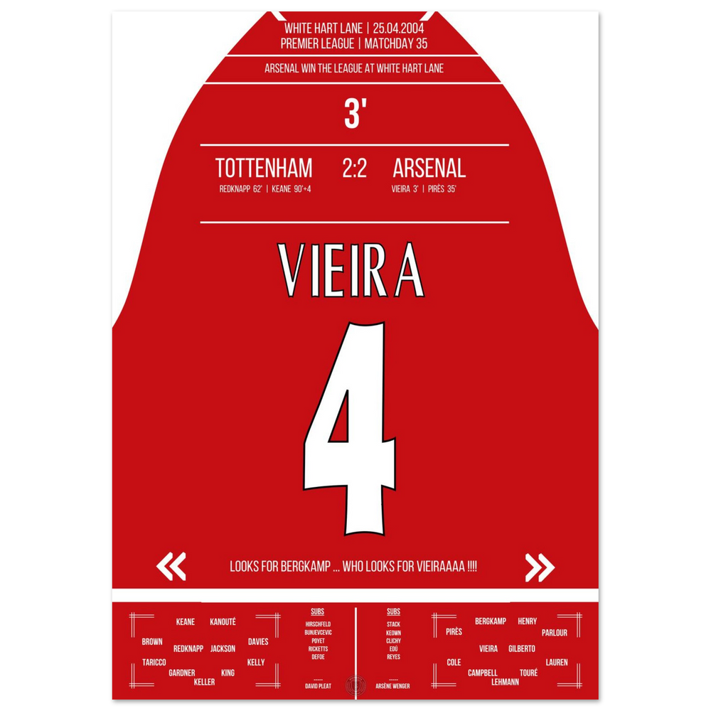 Le but de Vieira lors de la victoire du championnat à White Hart Lane en 2004