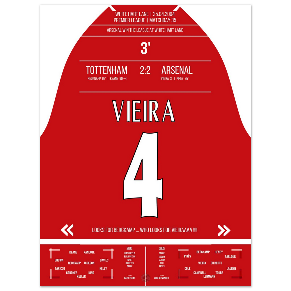 Le but de Vieira lors de la victoire du championnat à White Hart Lane en 2004