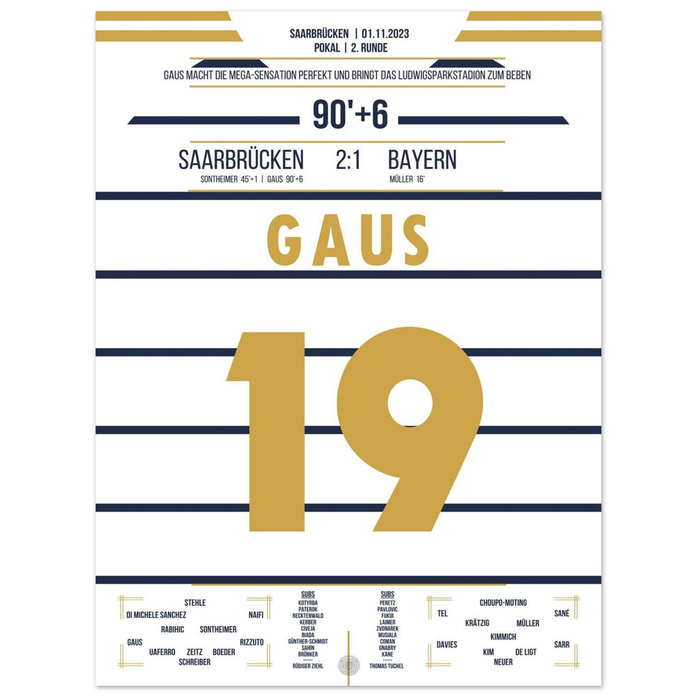 Sensation en Coupe à Sarrebruck - Gaus élimine <tc>Bayern</tc> de la Coupe