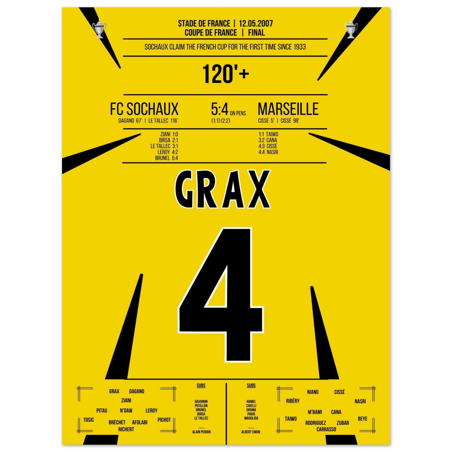 Sochaux gewinnt den französischen Pokal zum ersten mal seit 1933 45x60-cm-18x24-Ohne-Rahmen