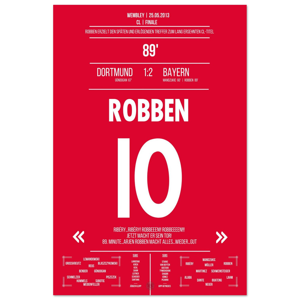 Robben with late winning goal in the German CL final - German version