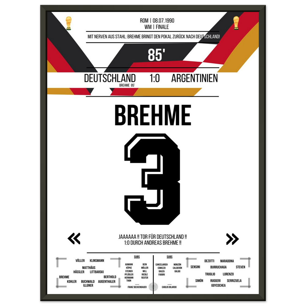 Le penalty de Brehme contre l'Argentine en finale de la Coupe du Monde 1990