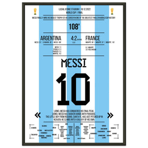 Messi macht sich unsterblich beim Gewinn der WM 2022 50x70-cm-20x28-Schwarzer-Aluminiumrahmen