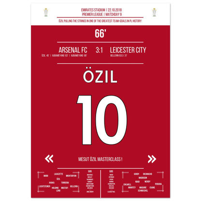 Mesut Özil Masterclass gegen Leicester in 2018 50x70-cm-20x28-Ohne-Rahmen